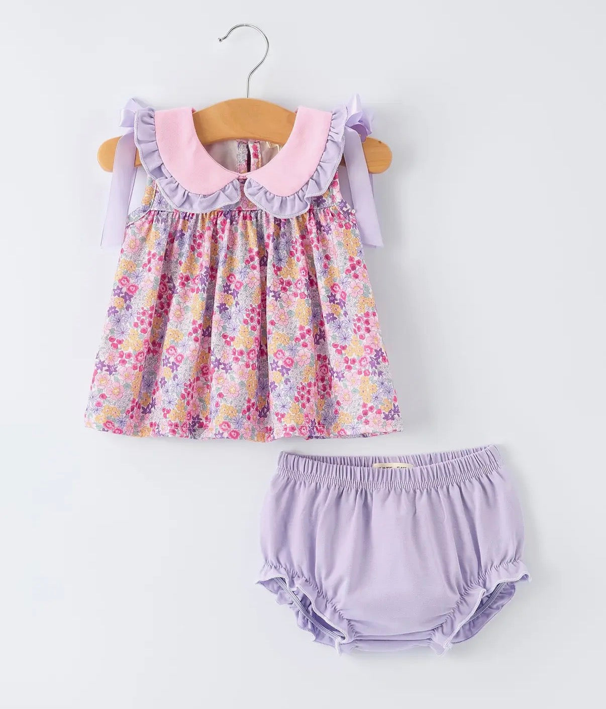 Pink Purple Floral Bloomer Set