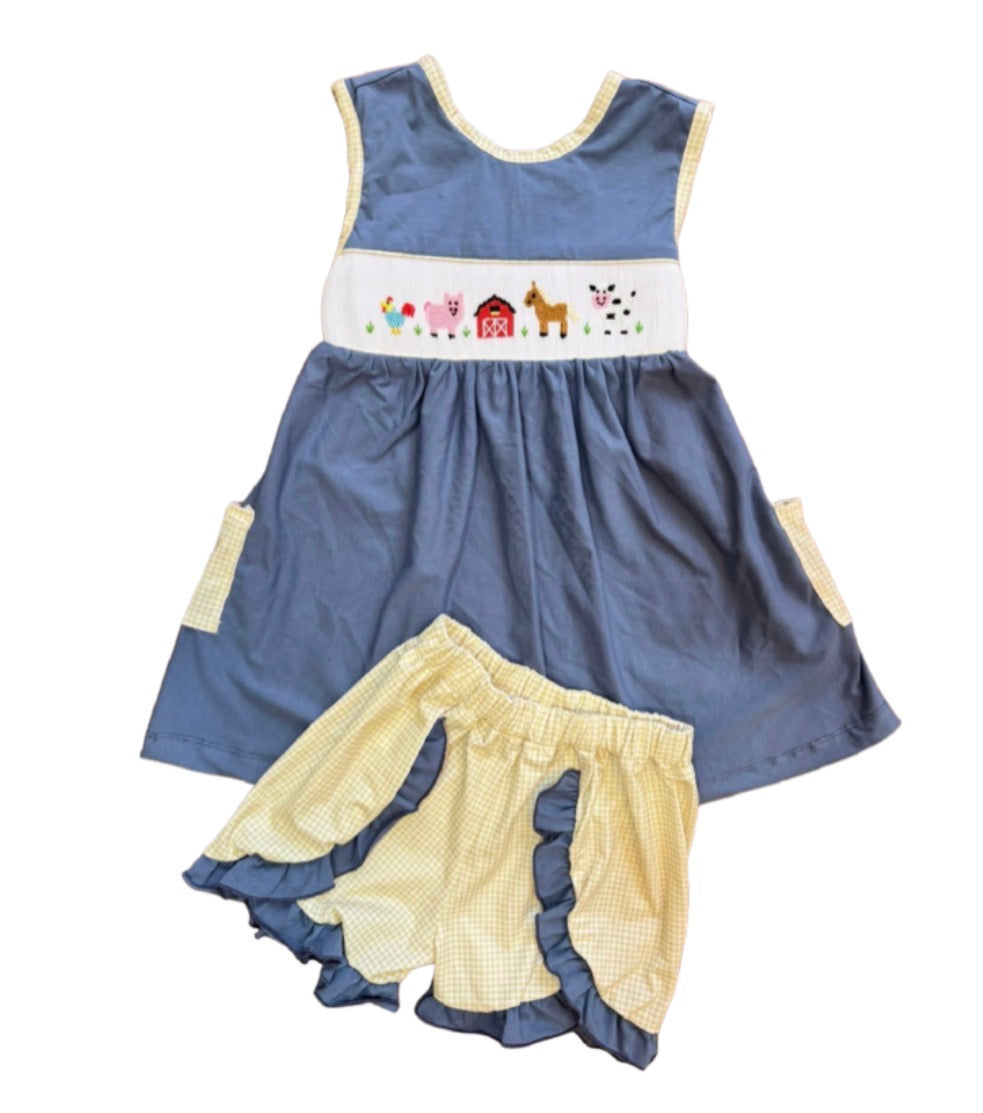 Smocked Farm Girl Short Set