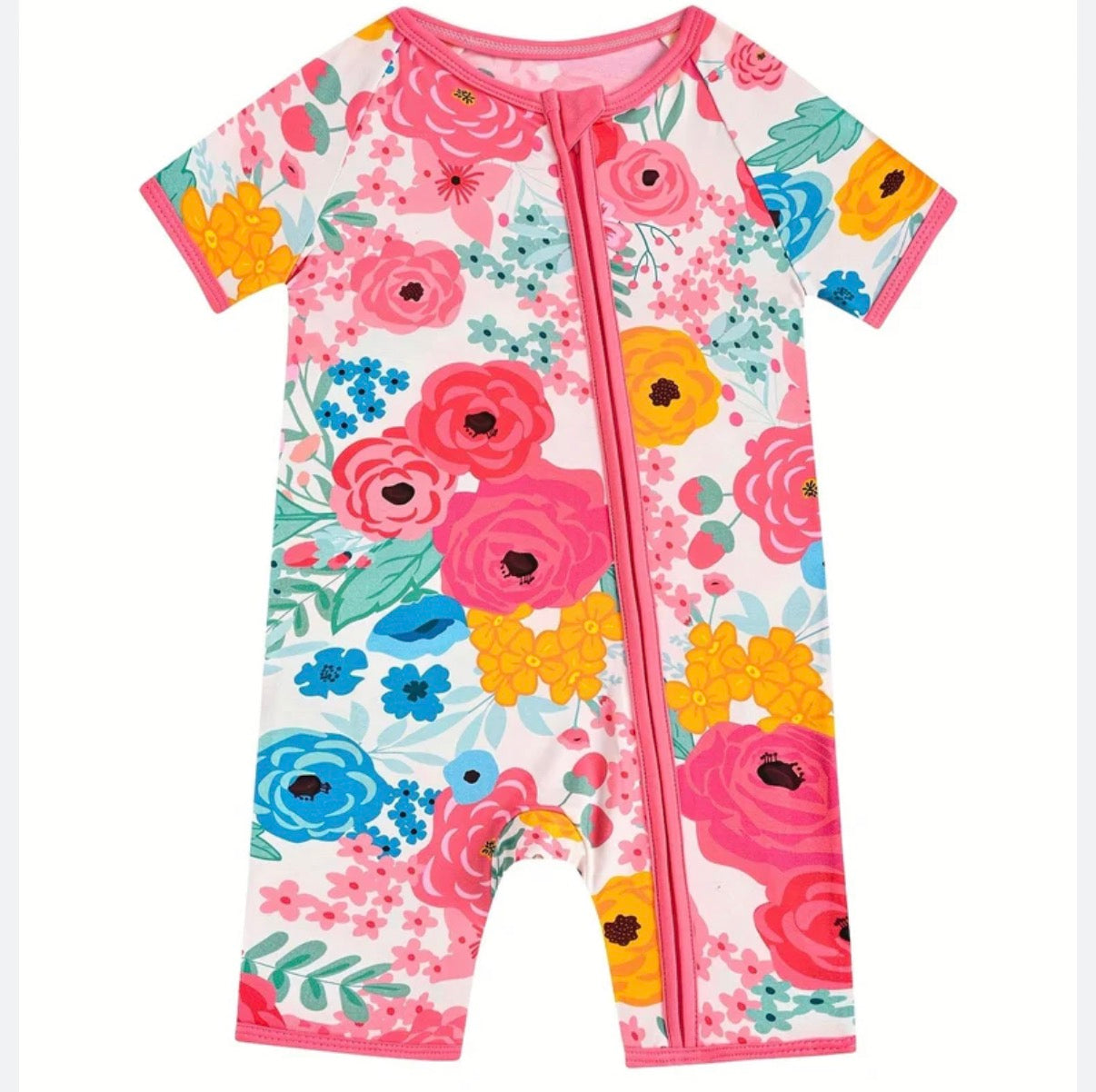 Pink Floral Bamboo Shortie